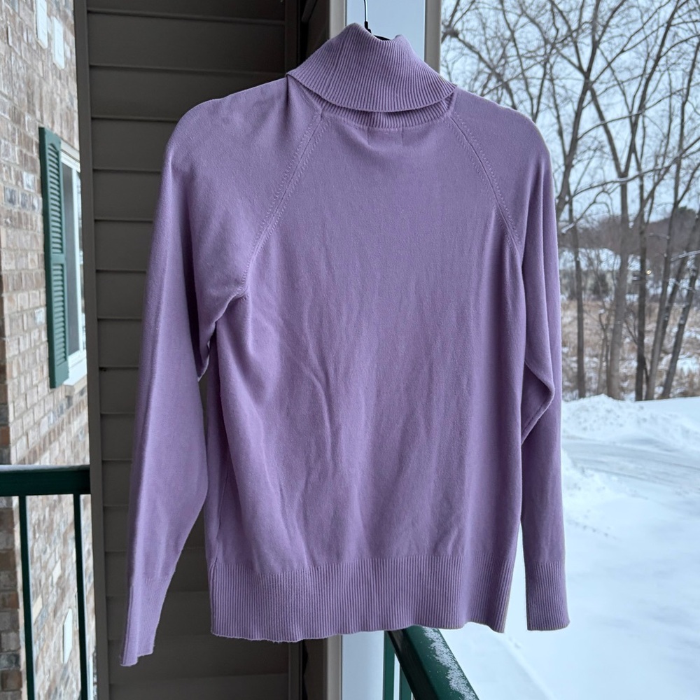 🆕 Ottod’Ame Essence Lavender Turtleneck Sweater US 10 Made in Italy ViscoseBlend - Picture 4 of 17